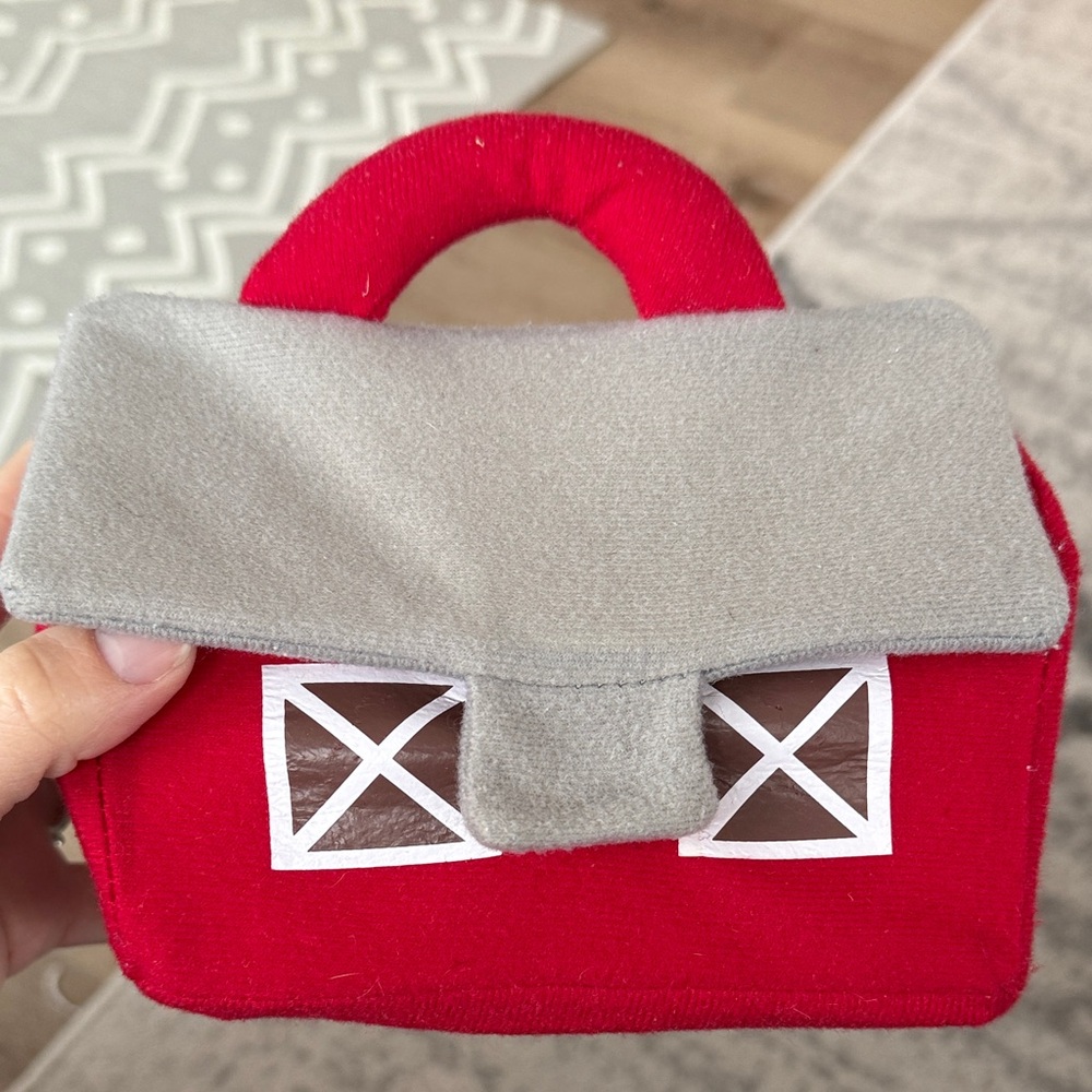 Red and Gray Toy Barn